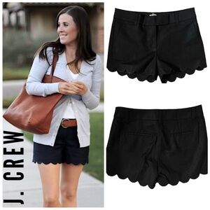J. Crew Black Scalloped Hem Women Shorts Size 2